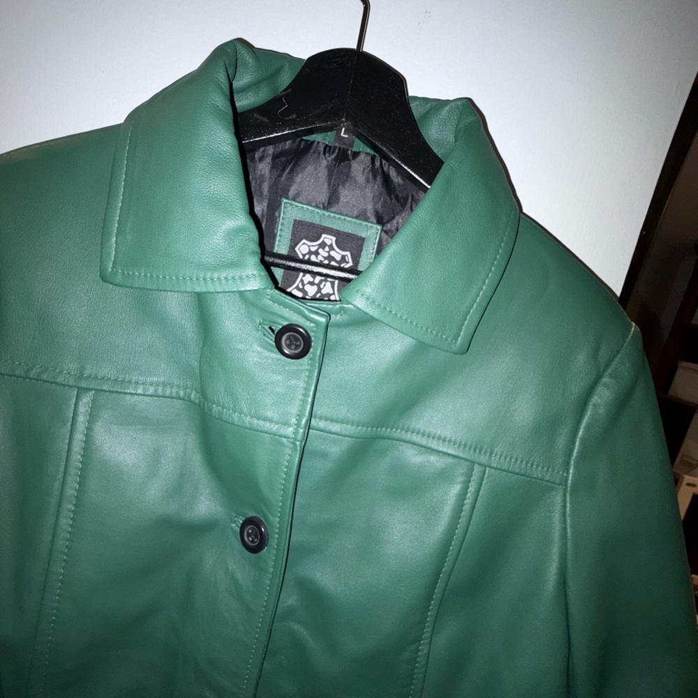 Green Leather Women's Jacket
